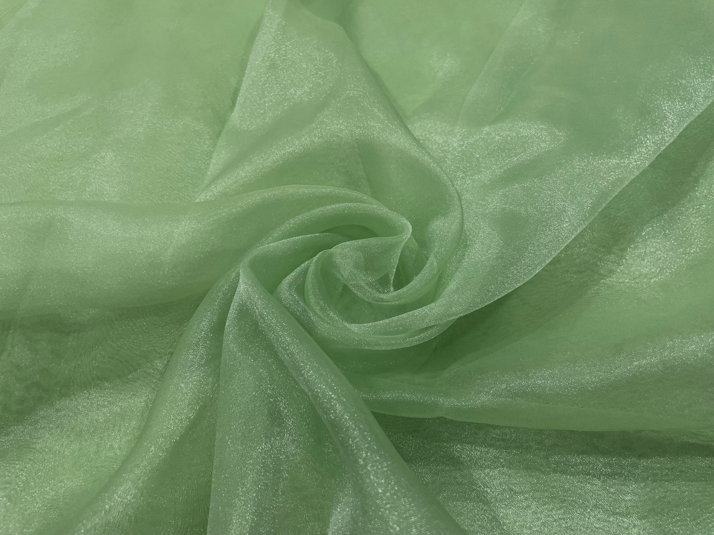 Pista Green Plain Organza Fabric