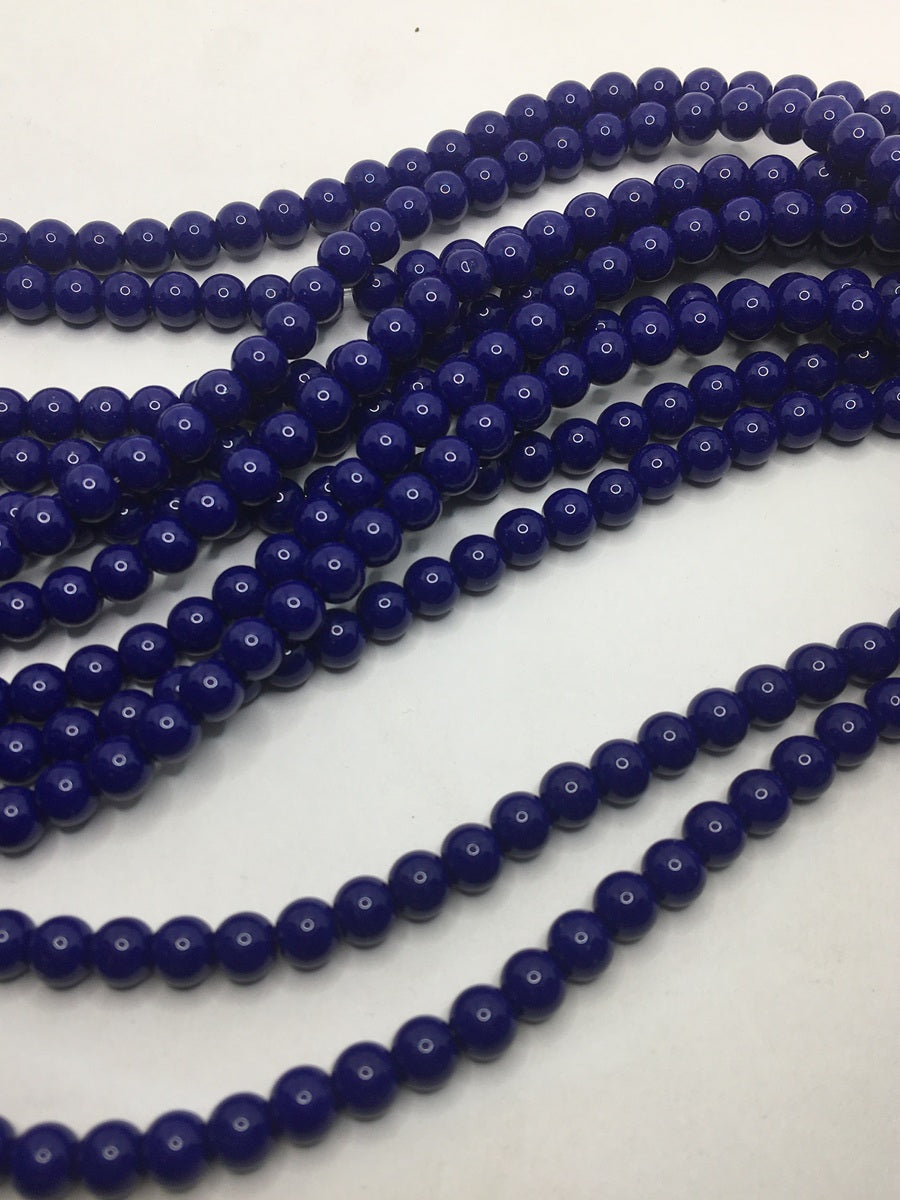 Dark Blue Tyre Crystal Glass Beads