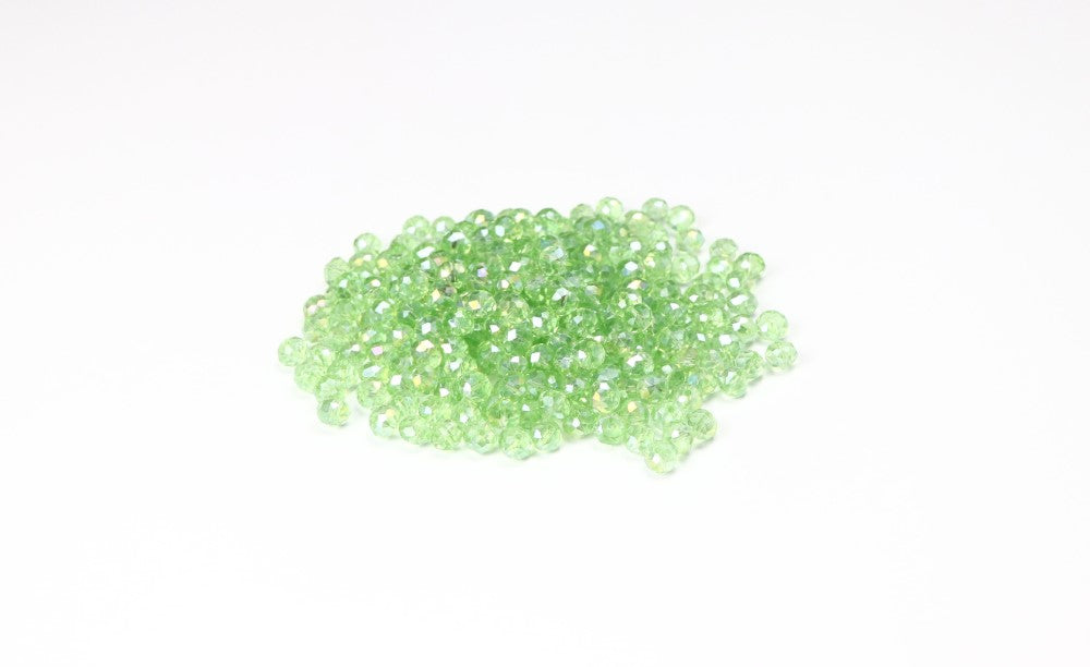 Light Green Faceted Glass Beads