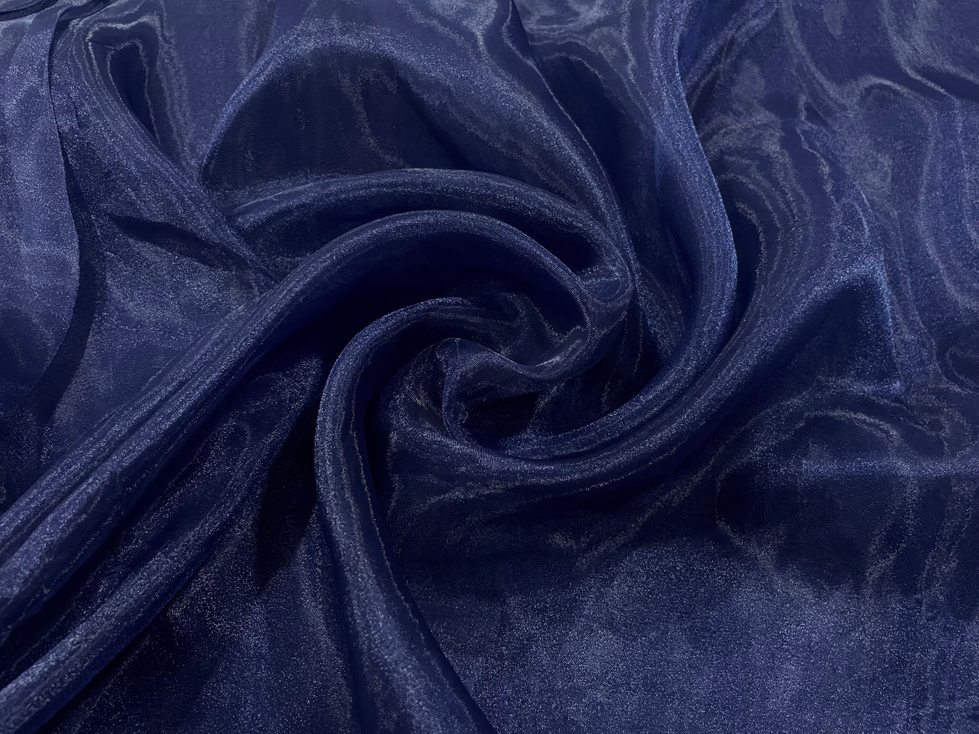 Navy Blue Plain Organza Fabric