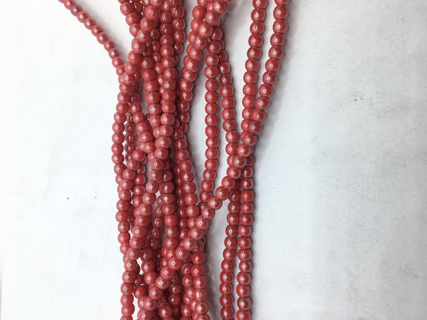 Bright Maroon Tyre Crystal Glass Beads