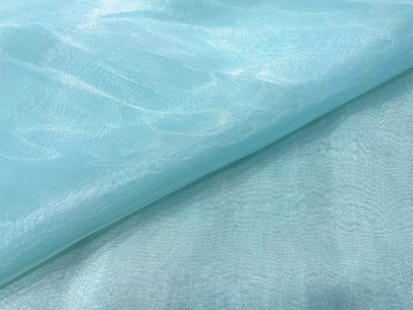 Ice Blue Plain Organza Fabric