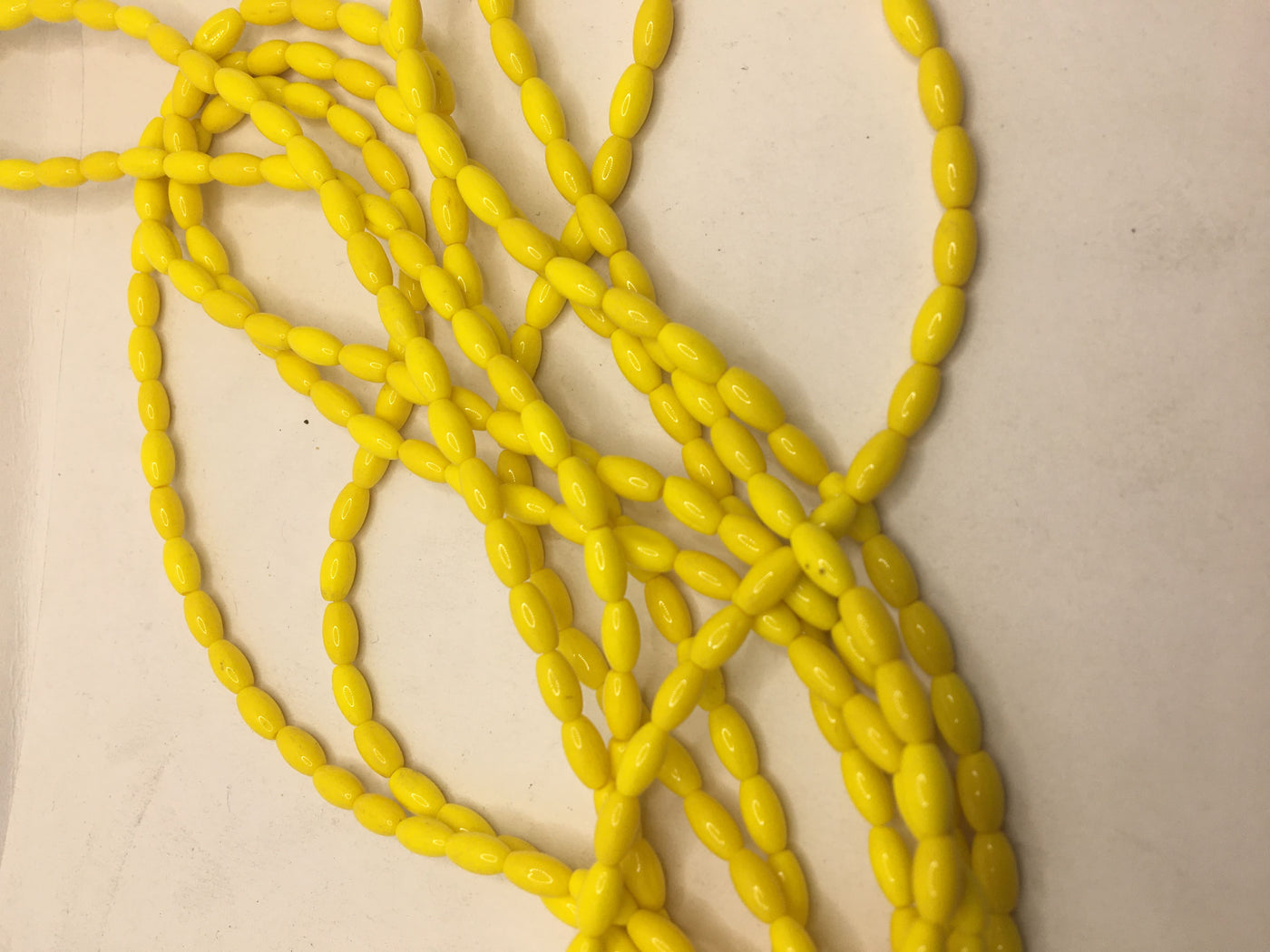 Deep Yellow Oval Crystal Glass Beads