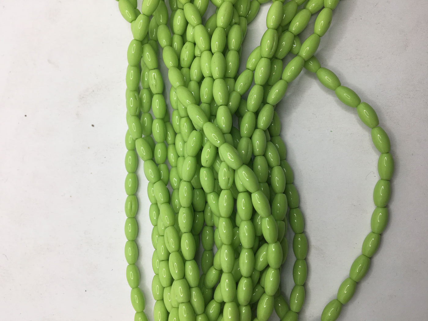 Peridot Green Oval Crystal Glass Beads