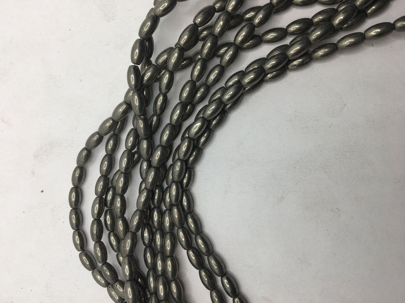 Gray Oval Crystal Glass Beads