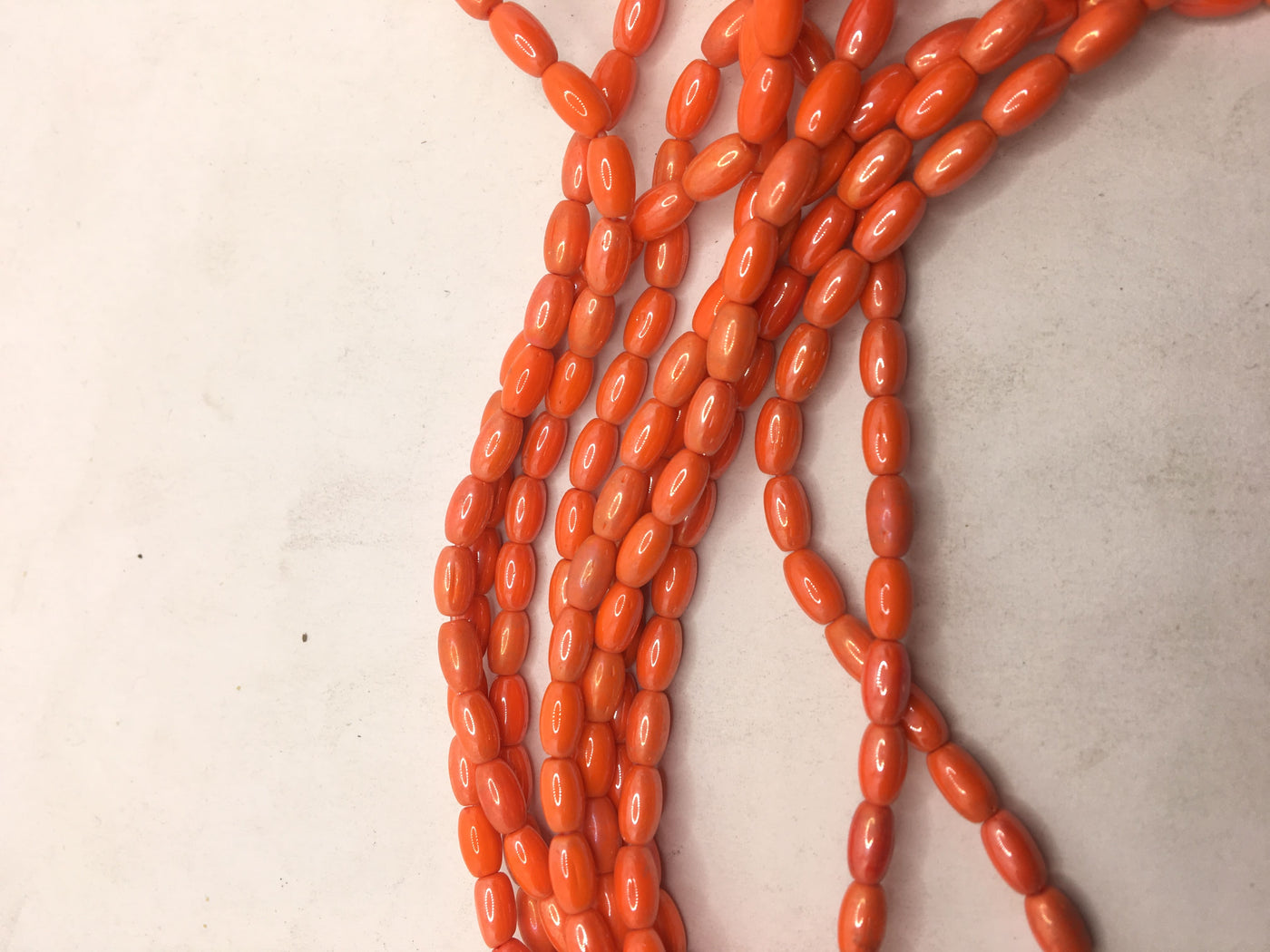 Orange Lustre Oval Crystal Glass Beads