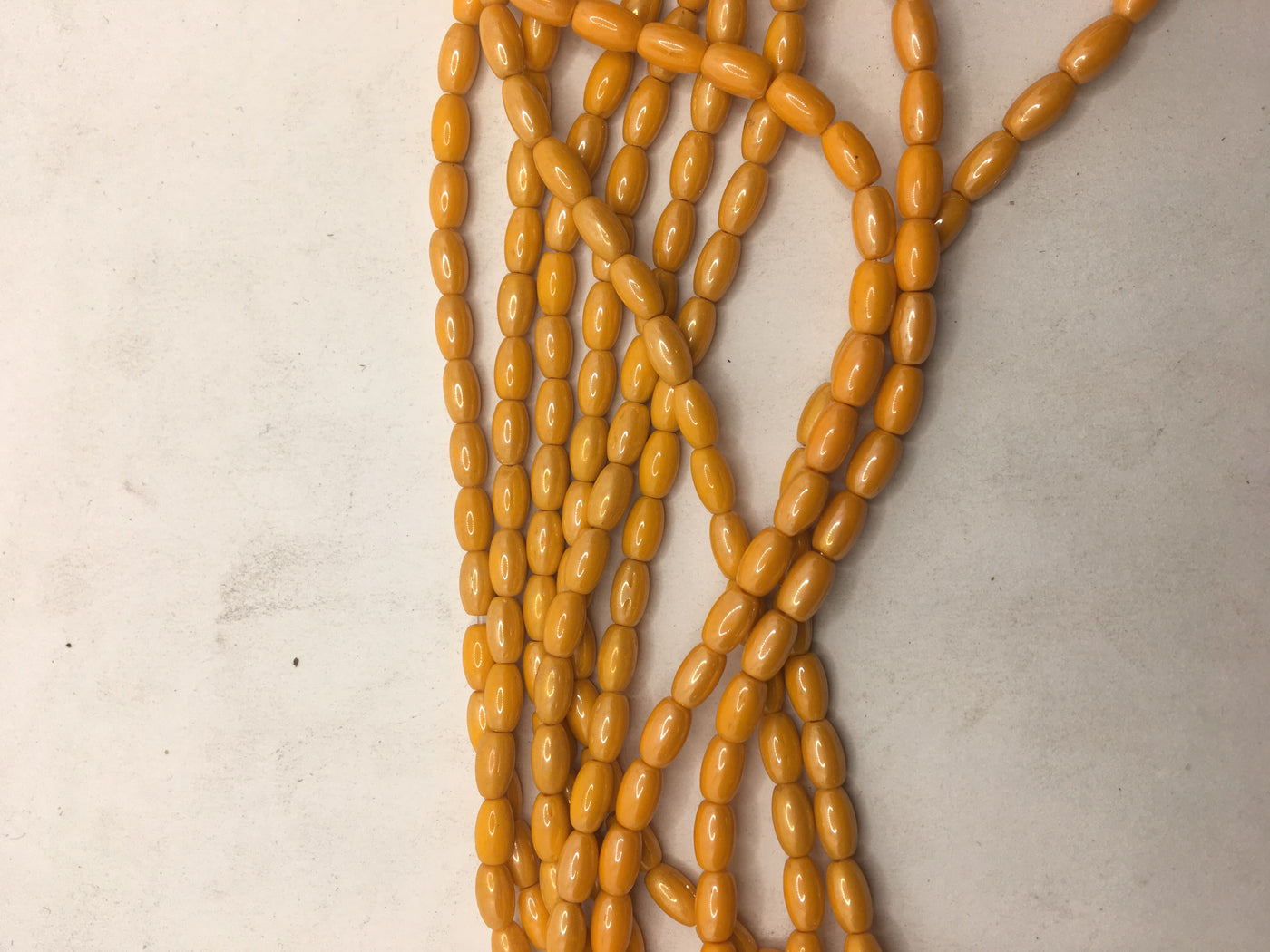 Dull Orange Oval Crystal Glass Beads
