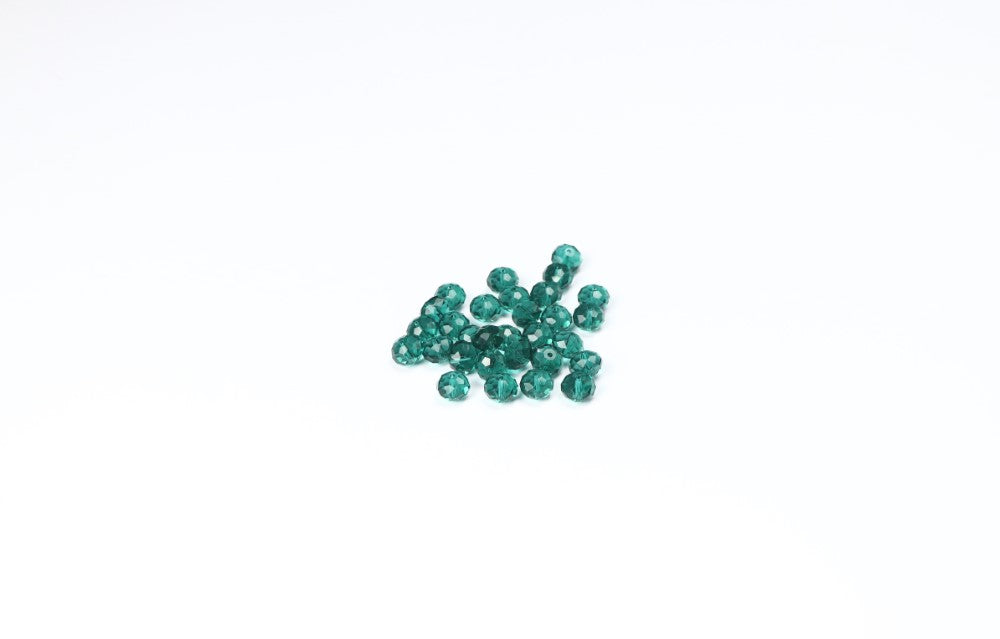 Teal Faceted Glass Beads