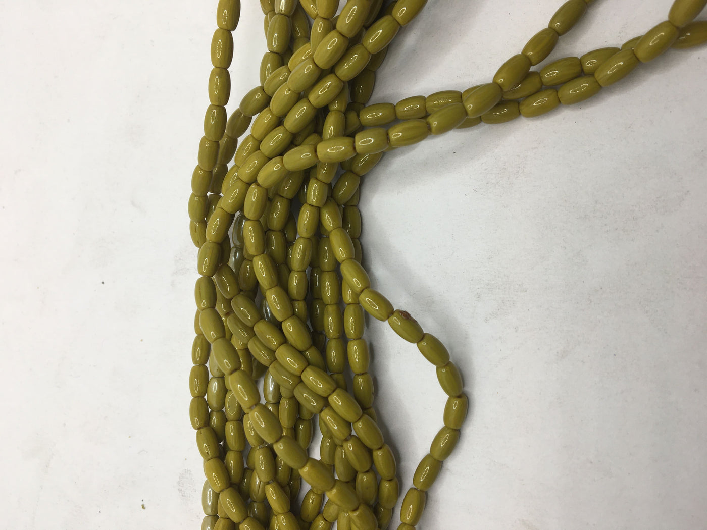 Olive Green Oval Crystal Glass Beads