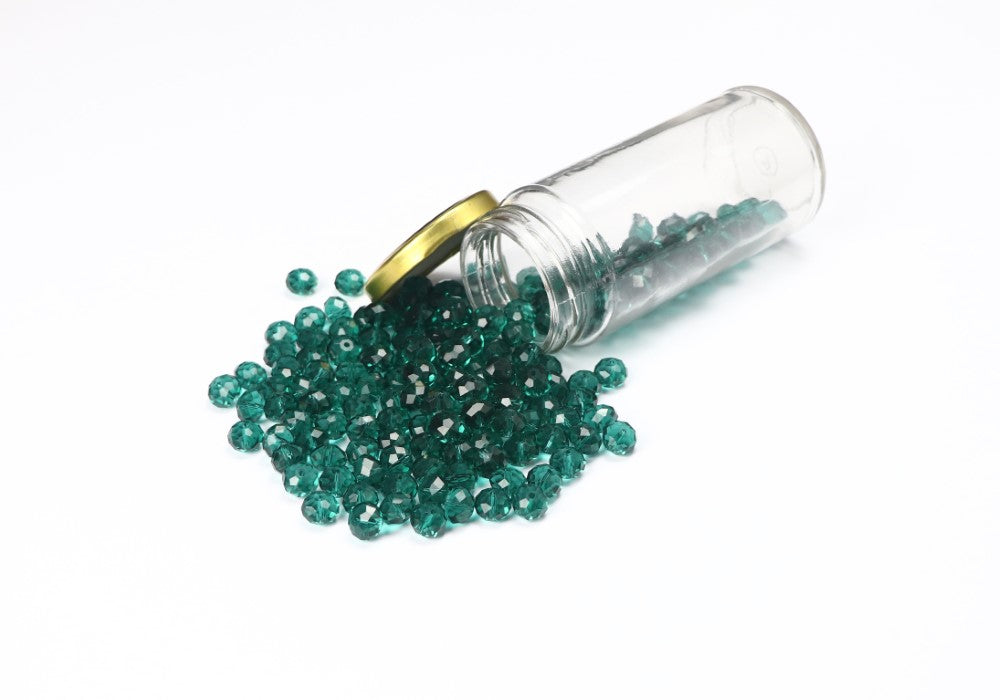 Teal Faceted Glass Beads