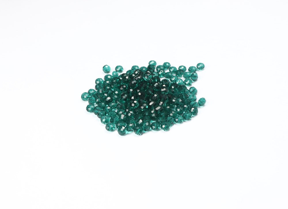 Teal Faceted Glass Beads