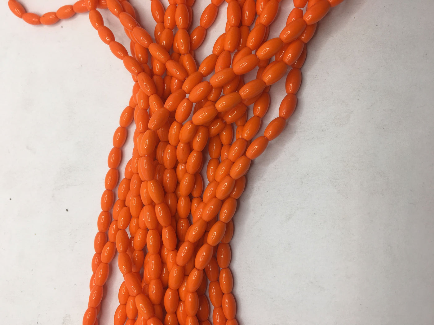 Dark Orange Oval Crystal Glass Beads