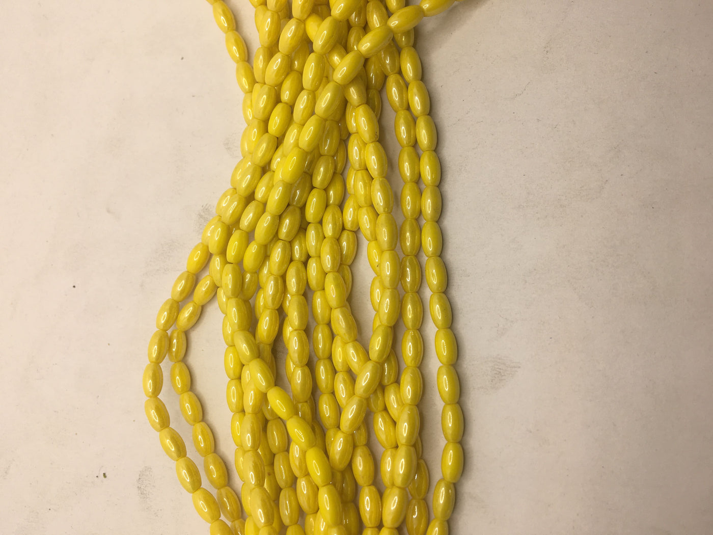 Yellow Bright Oval Crystal Glass Beads
