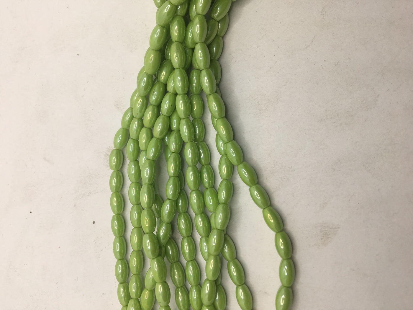 Green Lustre Oval Crystal Glass Beads