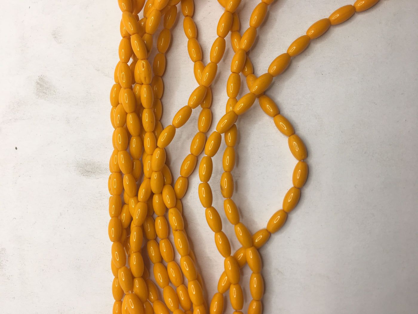 Yellow Orange Oval Crystal Glass Beads