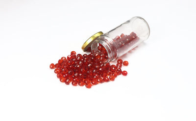 Tomato Red Faceted Glass Beads