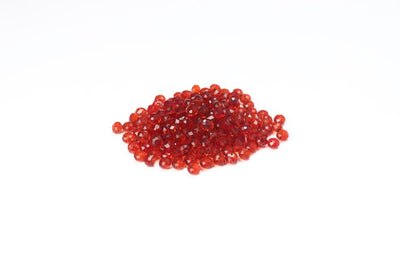 Tomato Red Faceted Glass Beads