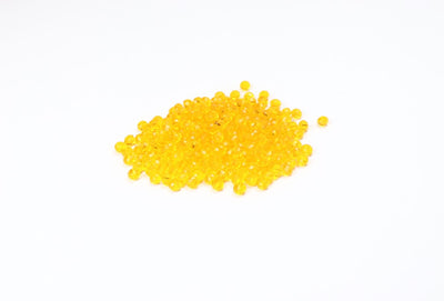 Bright Yellow Faceted Glass Beads