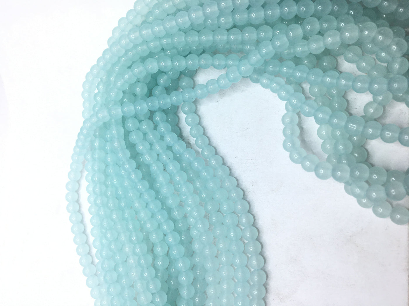 Light Blue Spherical Glass Beads