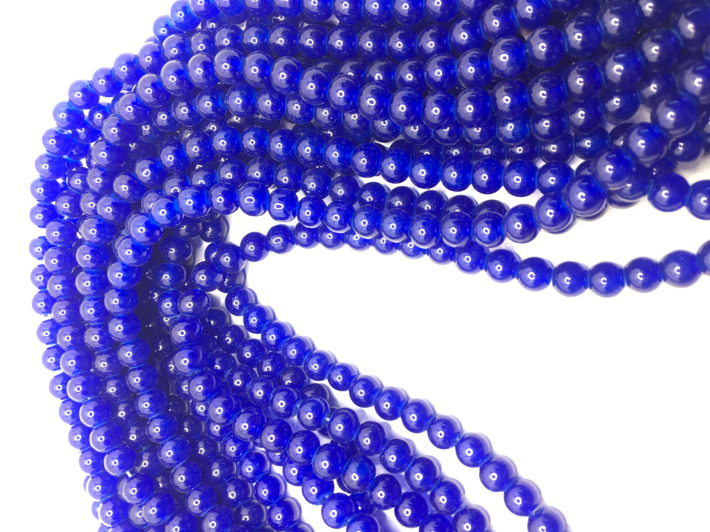 Dark Blue Spherical Glass Beads