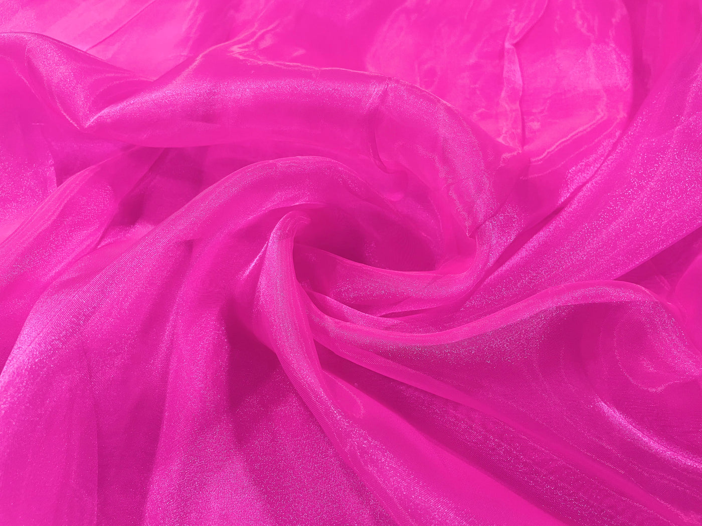 Bright Pink Plain Organza Fabric