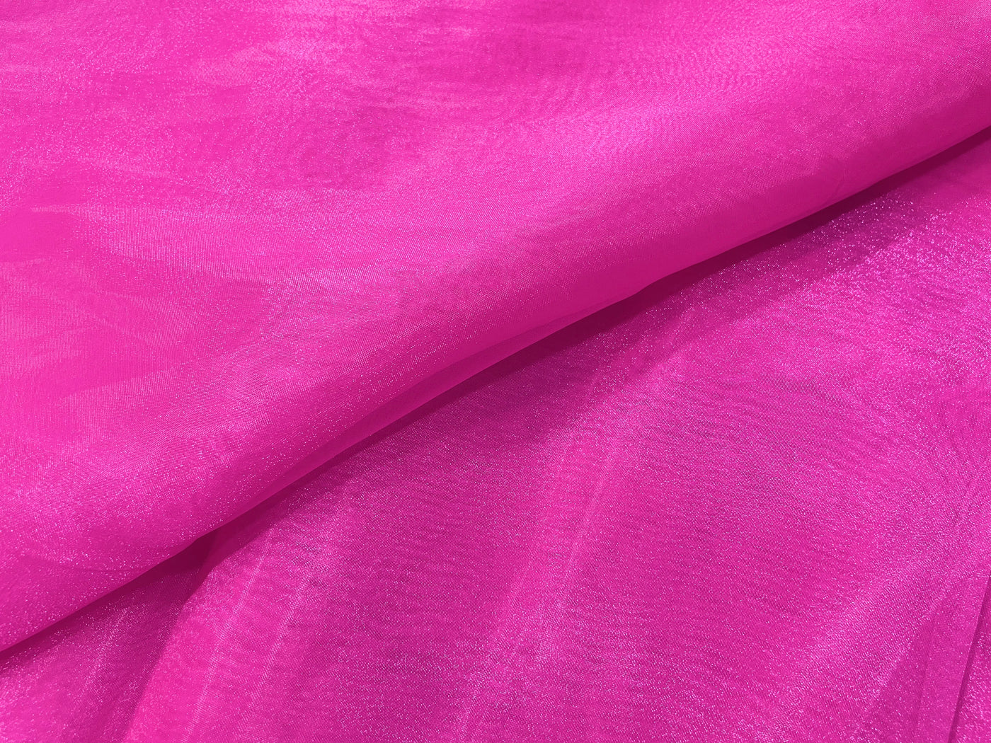 Bright Pink Plain Organza Fabric