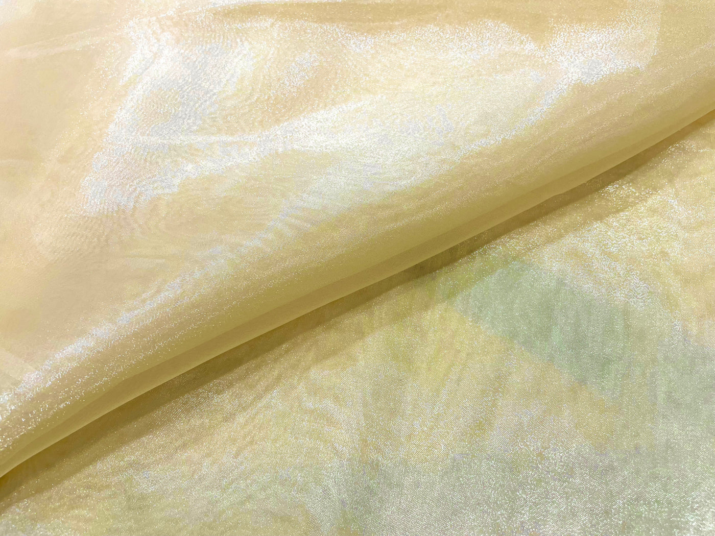 Creamy Yellow Plain Organza Fabric