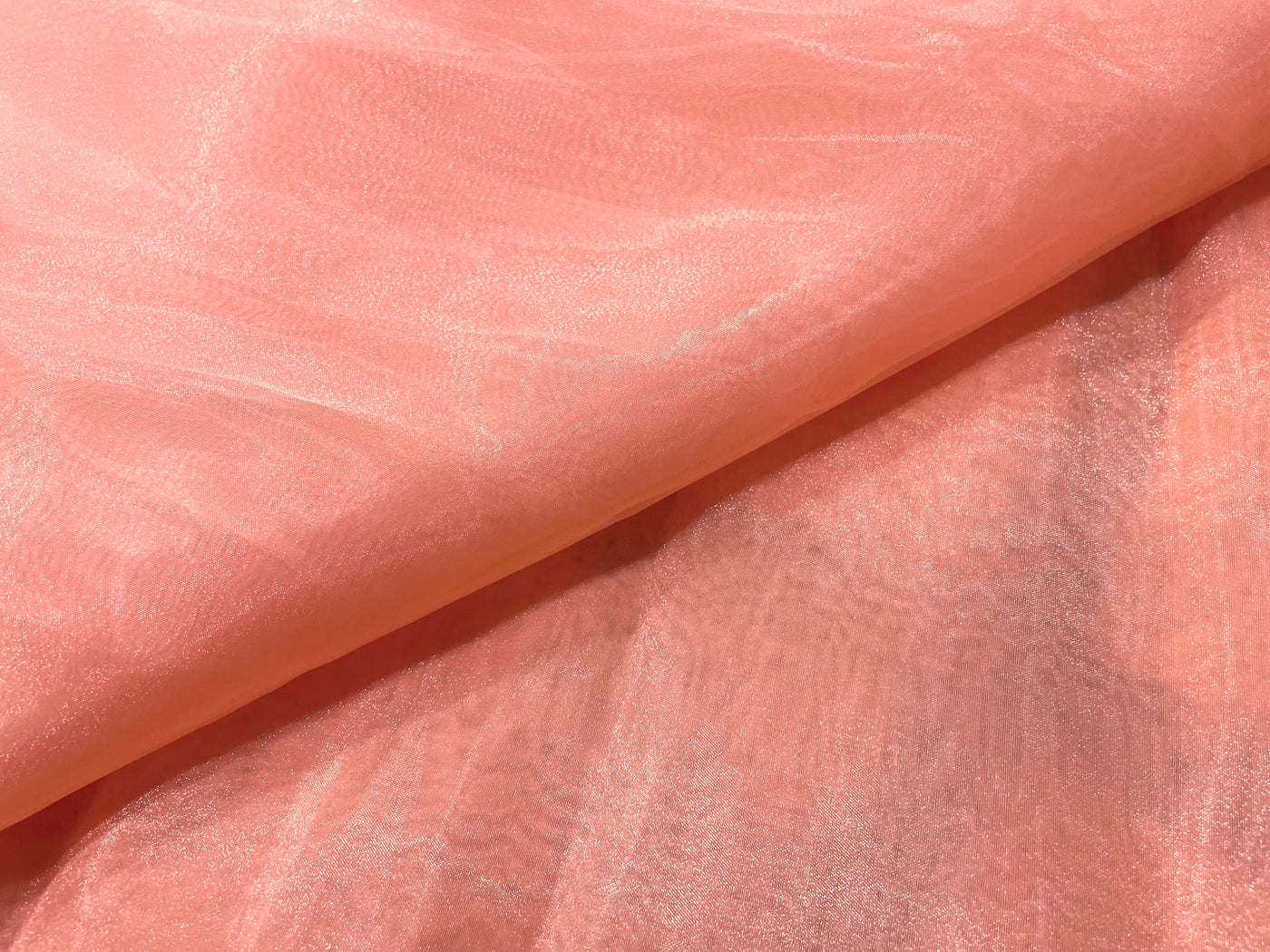 Peach Orange Plain Organza Fabric