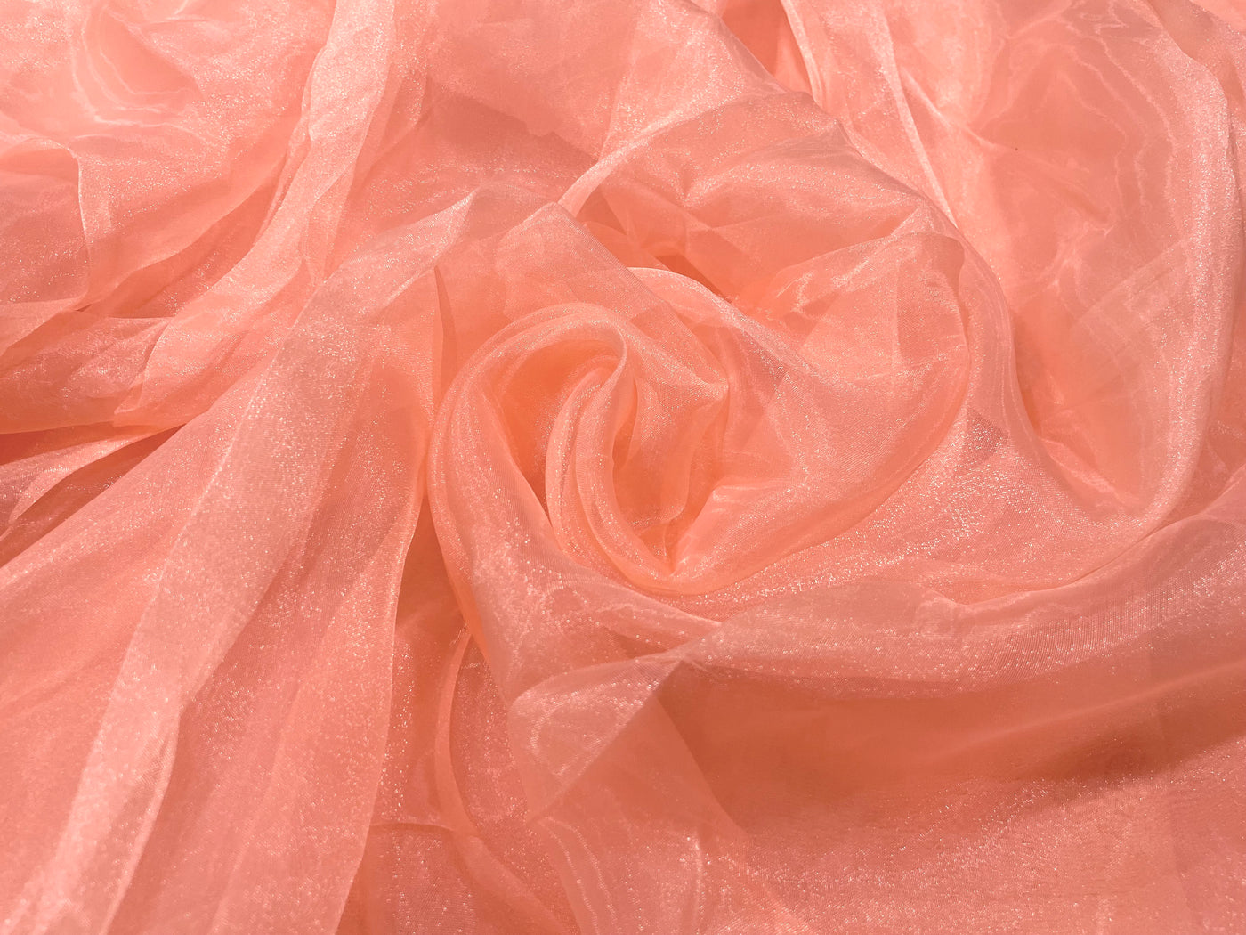 Peach Orange Plain Organza Fabric