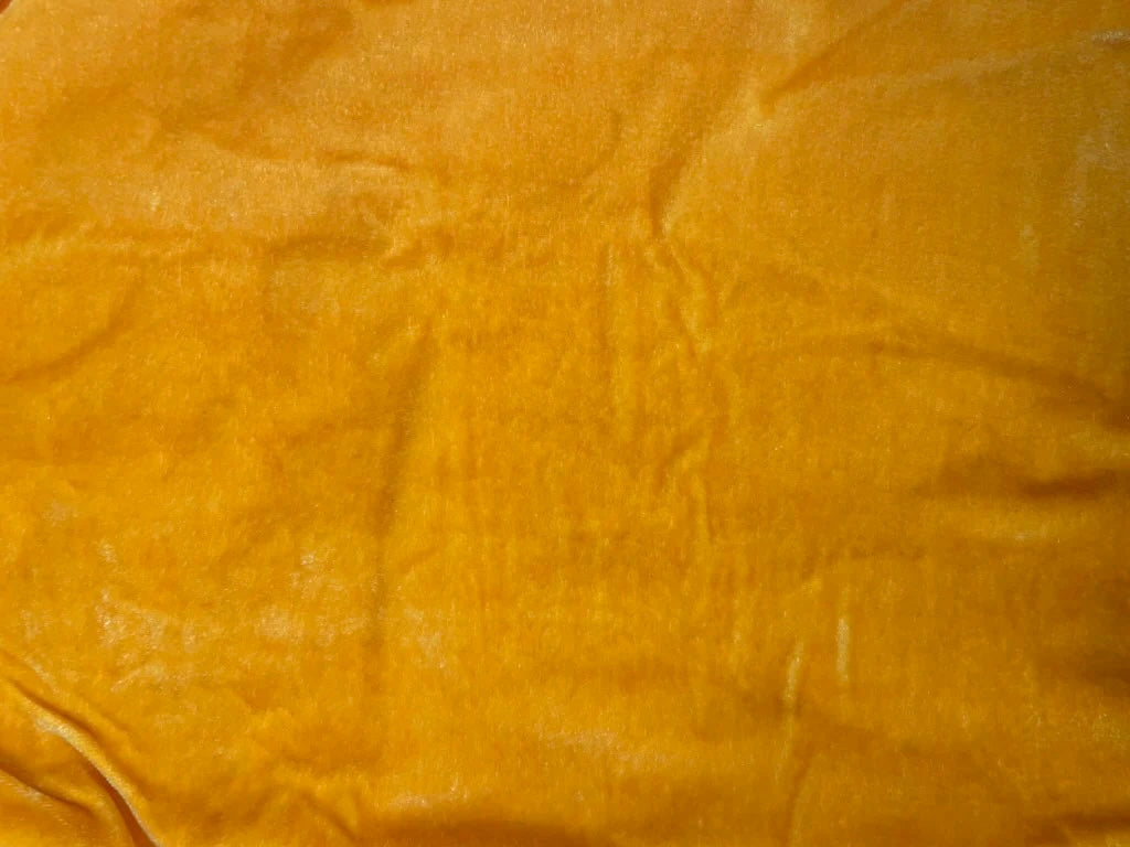 Yellow Plain Viscose Micro Velvet Fabric