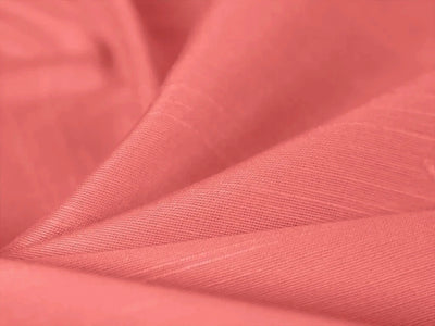 Salmon Red Plain Bangalore Raw Silk Fabric