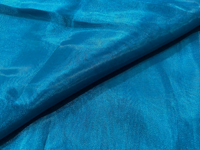 Peacock Blue Plain Organza Fabric