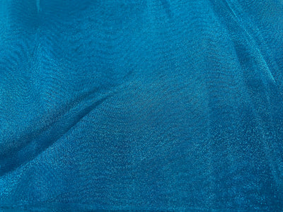 Peacock Blue Plain Organza Fabric