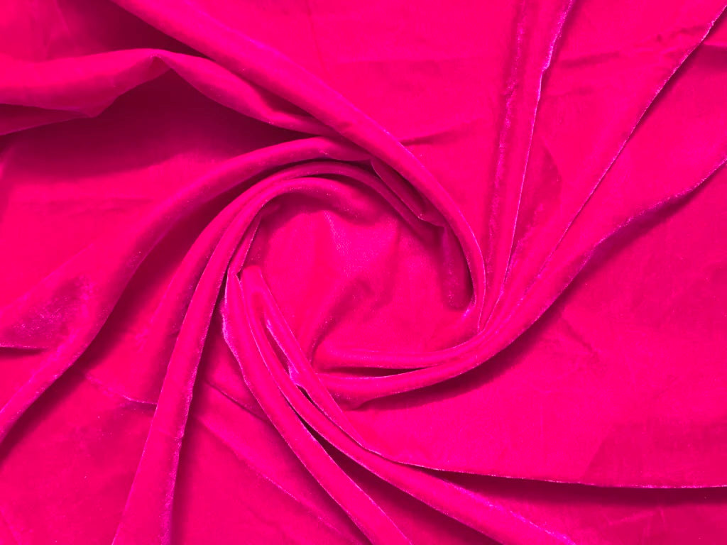 Rani Pink Plain Viscose Micro Velvet Fabric