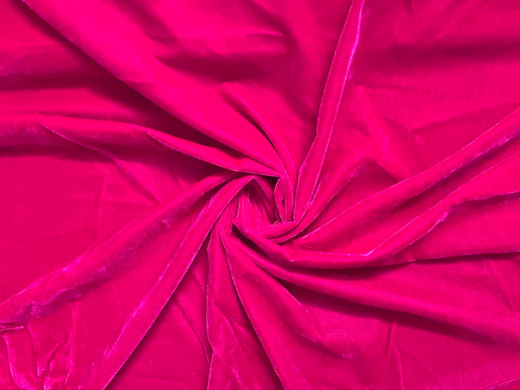 Rani Pink Plain Viscose Micro Velvet Fabric