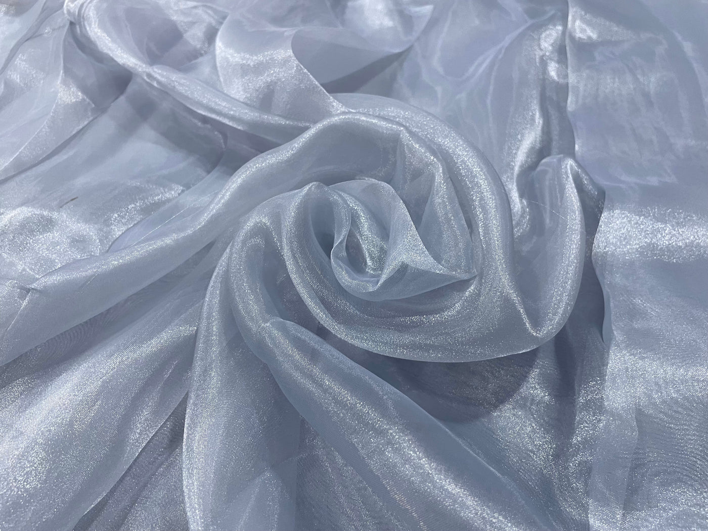 Silver Plain Organza Fabric