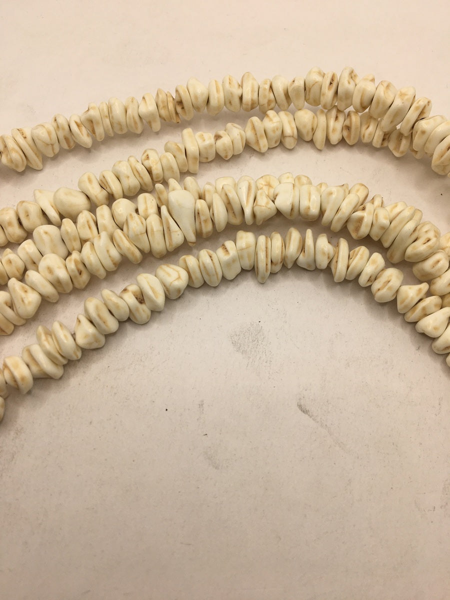 White Designer Uneven Glass Beads