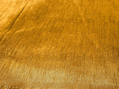 Honey Golden Plain Bangalore Raw Silk Fabric