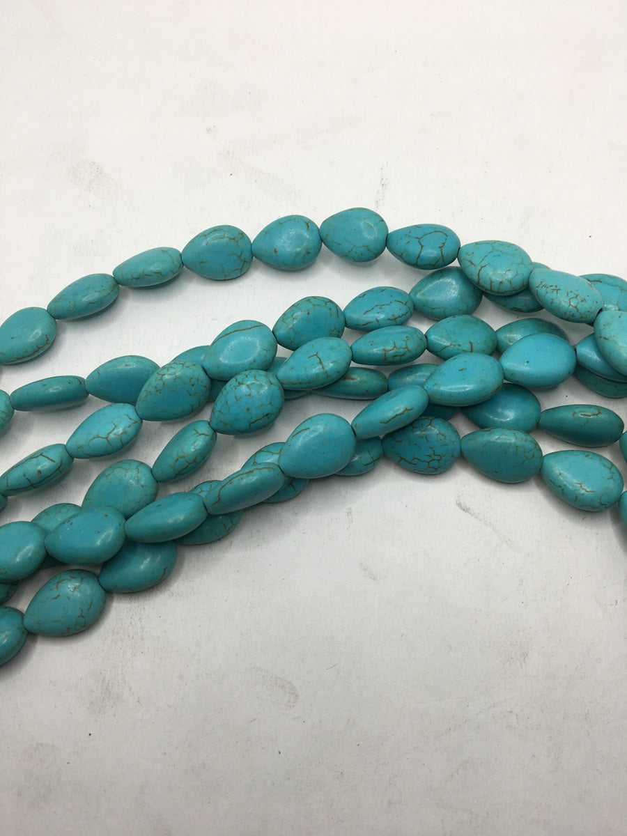 Turquoise Designer Drop Glass Beads