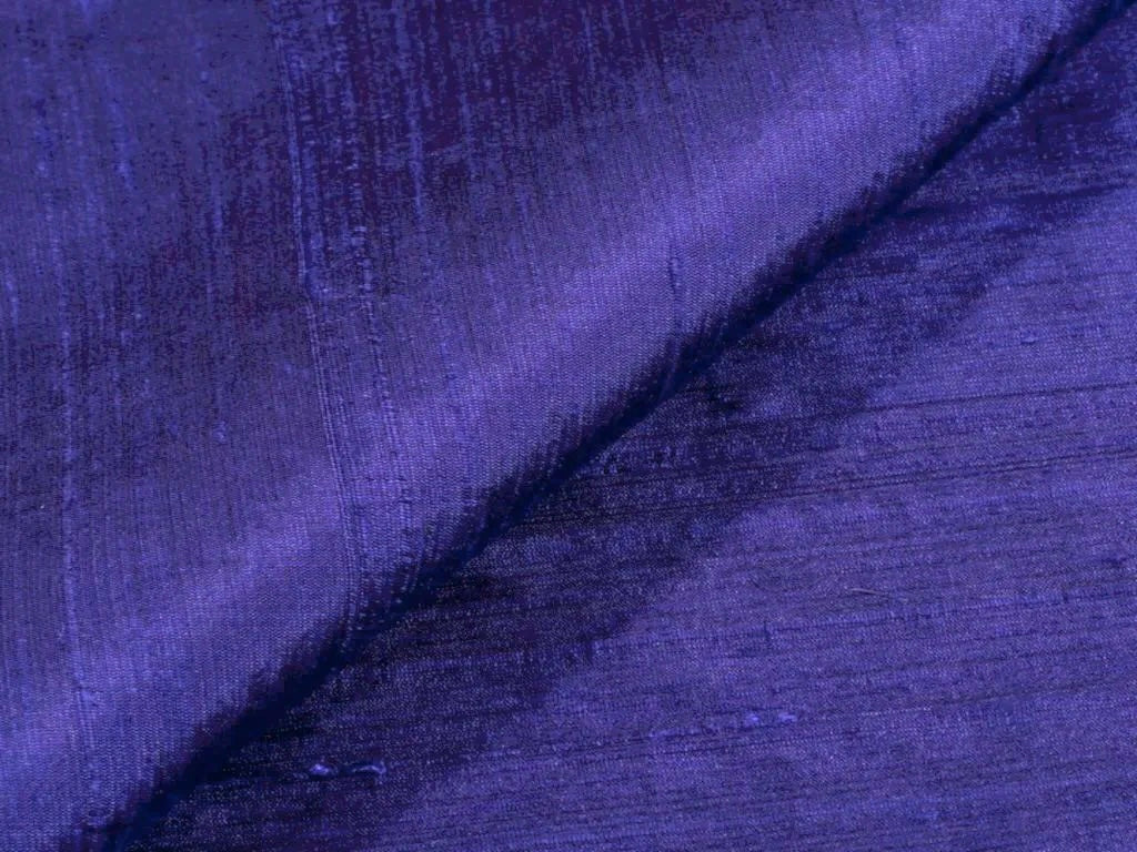 Deep Blue Plain Bangalore Raw Silk Fabric