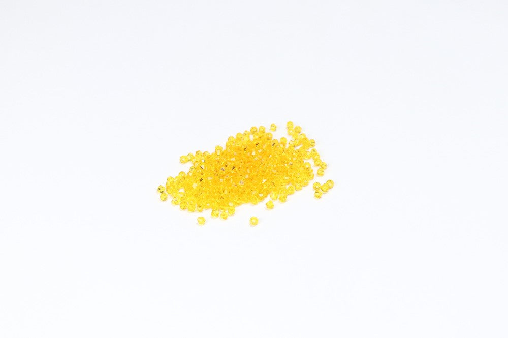 Yellow Bicone Crystal Beads
