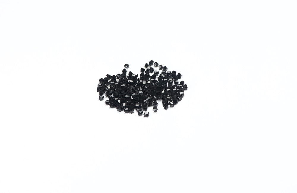 Black Bicone Crystal Beads