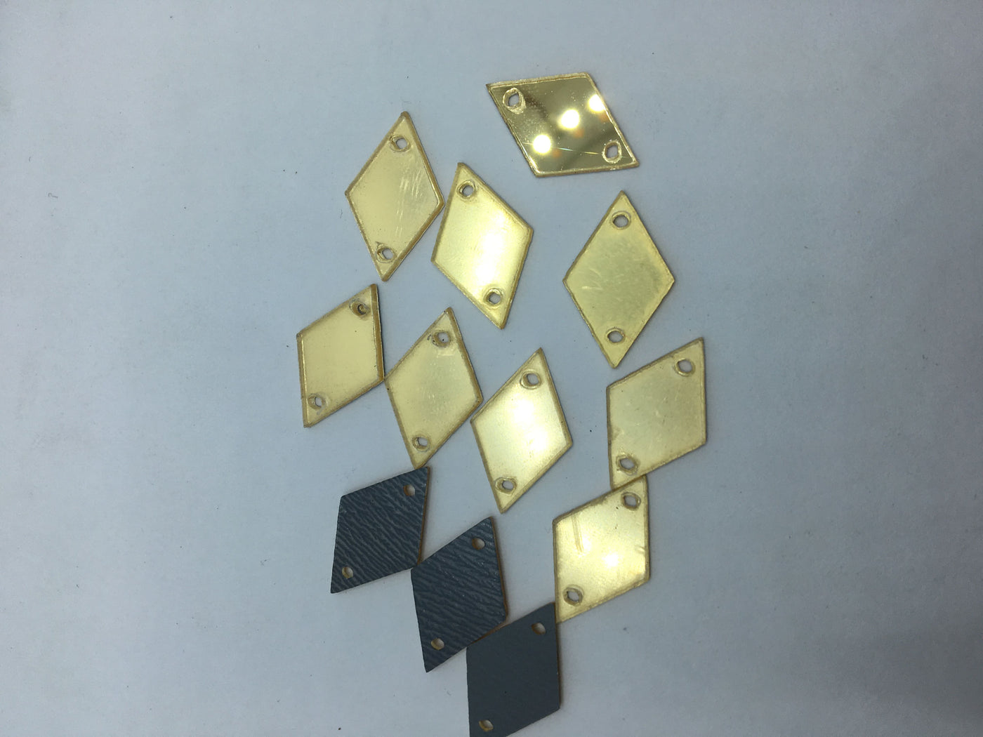 Gold Diamond 2 Hole Acrylic Mirrors