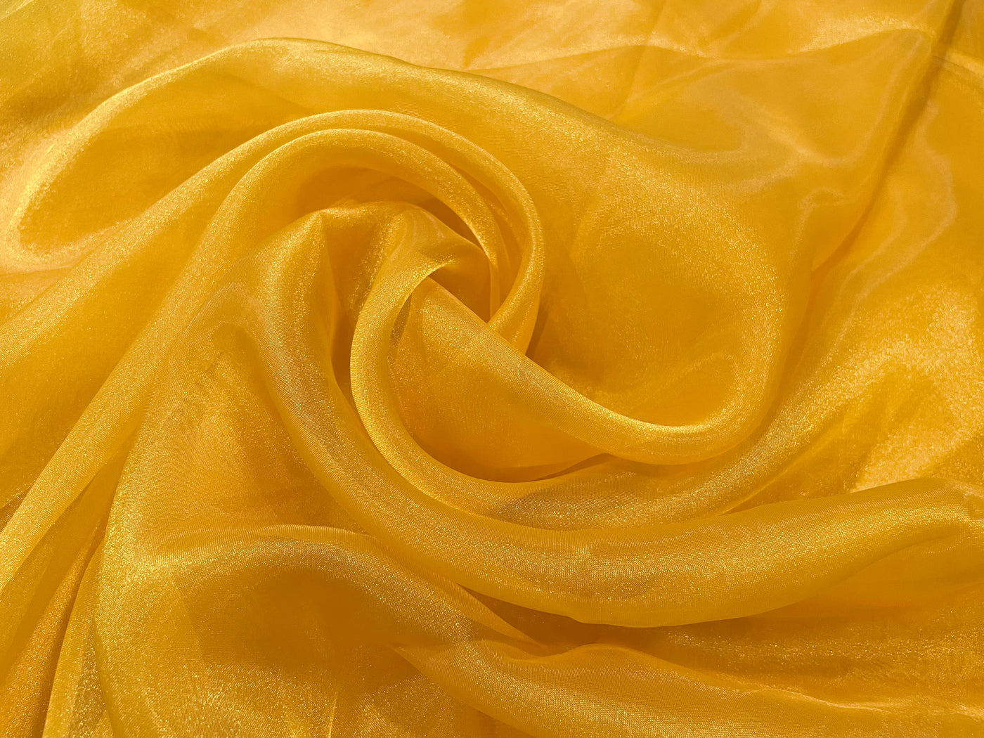 Mustard Plain Organza Fabric