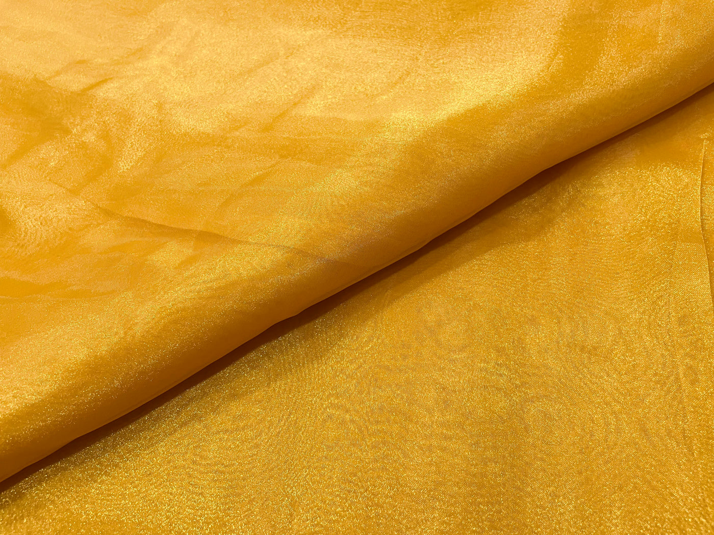 Mustard Plain Organza Fabric