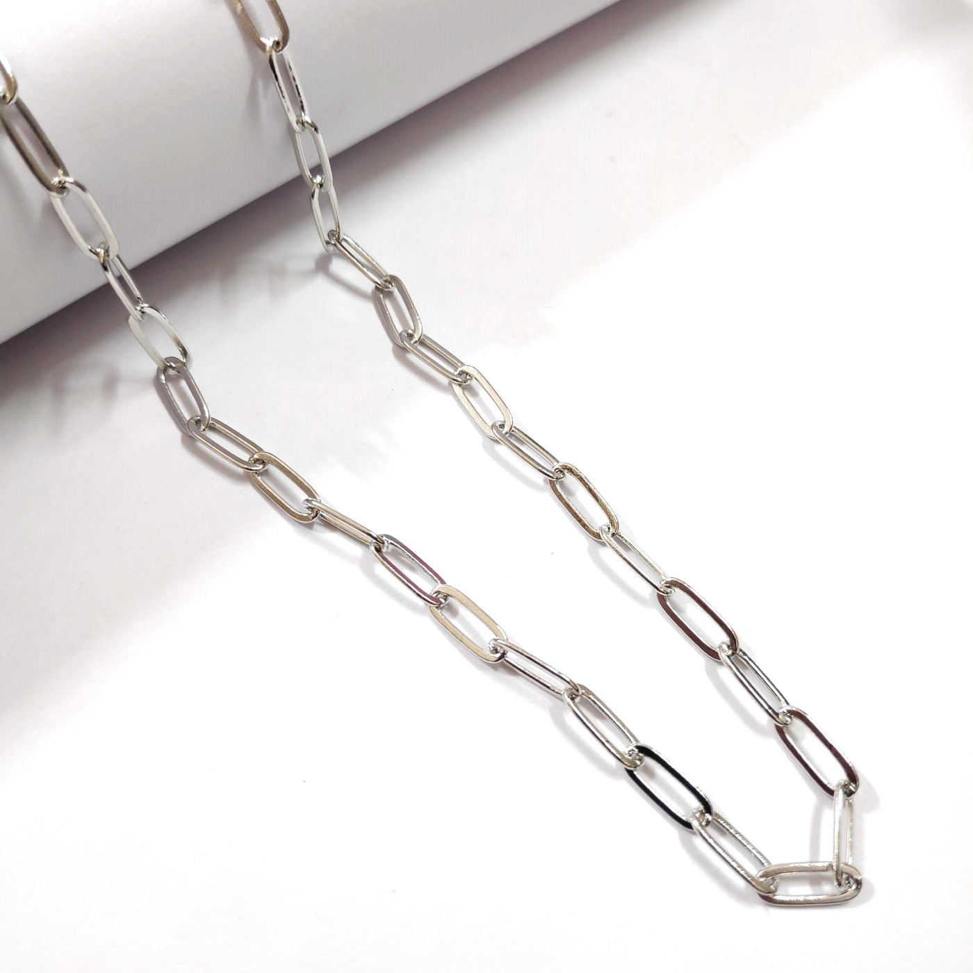 Silver Anti Tarnish Paperclip Chain
