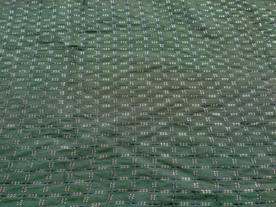 Bottle Green Checks Sequins Embroidered Chanderi Silk Fabric (Wholesale)