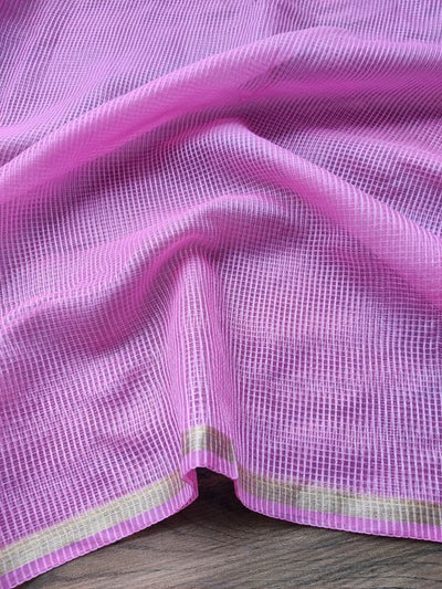 Precut of 2 Meters Pink Kota Doria Fabric