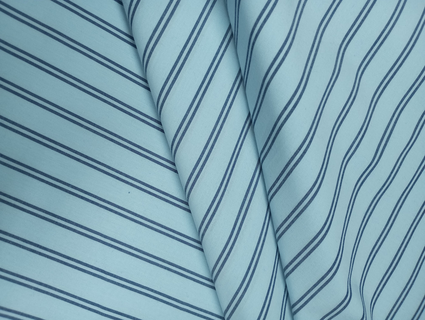 Aqua Blue Stripes Cotton Fabric