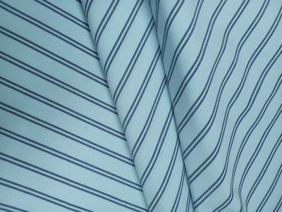 Aqua Blue Stripes Cotton Fabric